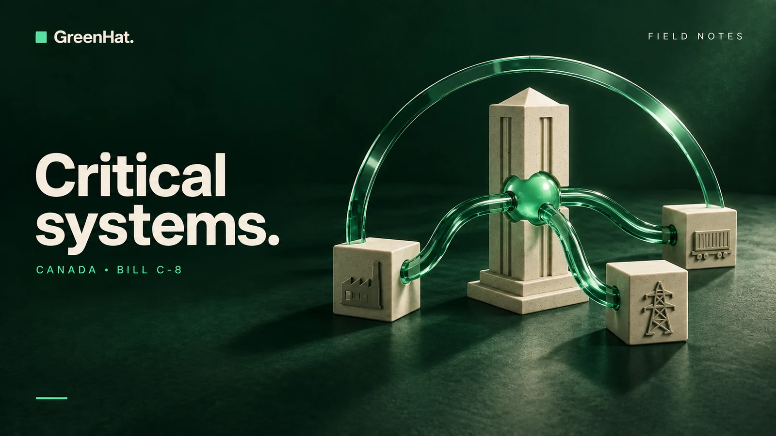 GreenHat editorial cover: connected critical systems and Canadian infrastructure
