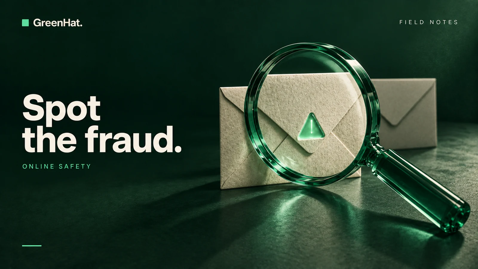 GreenHat editorial cover: Recognizing common online frauds
