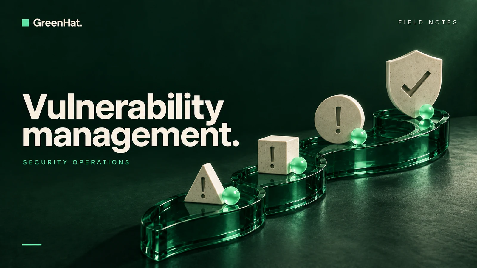 GreenHat editorial cover: vulnerability findings prioritized along a path to verified remediation