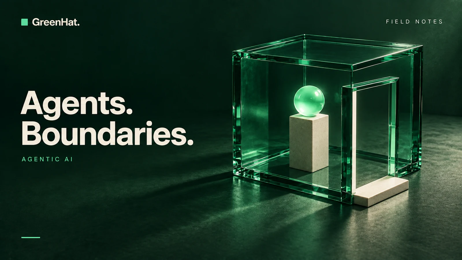 GreenHat editorial cover: Agentic AI security and permission boundaries